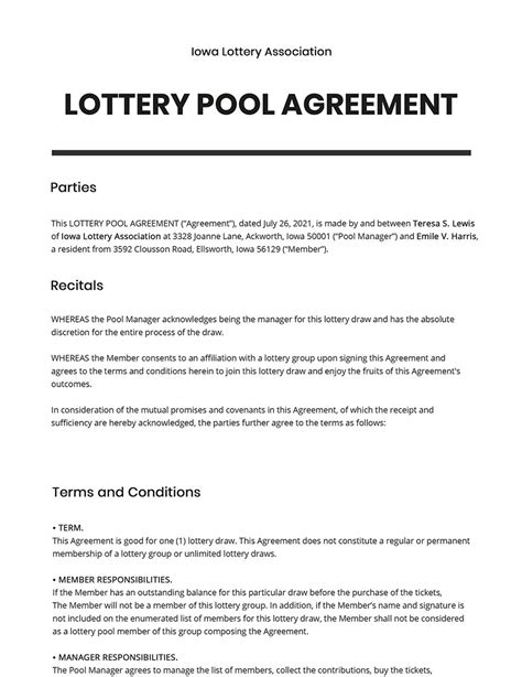 group lottery contract